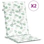 Cojines de silla de respaldo alto 2 uds tela estampado de hojas von , Kissen für Stühle und Sofas - Ref: Foro24-361262, Preis...