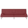 Sofá cama con portavasos cuero sintético rojo tinto by , Sofas - Ref: Foro24-351930, Price: 297,67 €, Discount: %