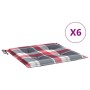 Cojines de silla de jardín 6 uds tela a cuadros rojo 40x40x3 cm de , Cojines para sillas y sofás - Ref: Foro24-314034, Precio...