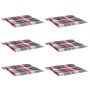 Cojines de silla de jardín 6 uds tela a cuadros rojo 40x40x3 cm by , Cushions for chairs and sofas - Ref: Foro24-314034, Pric...
