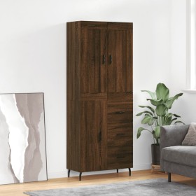 Aparador alto madera contrachapada marrón roble 69,5x34x180 cm de , Aparadores - Ref: Foro24-3199832, Precio: 166,64 €, Descu...