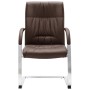 Silla de oficina voladiza de cuero sintético marrón von , Bürostühle - Ref: Foro24-289343, Preis: 129,99 €, Rabatt: %