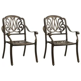 Garden chairs 2 units cast aluminum bronze by vidaXL, Garden chairs - Ref: Foro24-315567, Price: 368,64 €, Discount: %