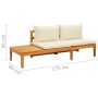 Banco de jardín y mesa cojines crema madera maciza de acacia von , Modulare Sofas für den Außenbereich - Ref: Foro24-316314, ...
