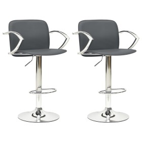 Taburetes de cocina 2 unidades cuero sintético gris de , Taburetes de cocina - Ref: Foro24-324705, Precio: 110,24 €, Descuent...