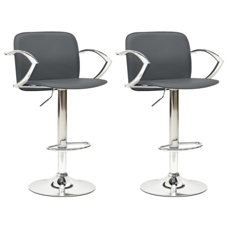 Taburetes de cocina 2 unidades cuero sintético gris by , Kitchen stools - Ref: Foro24-324705, Price: 110,24 €, Discount: %