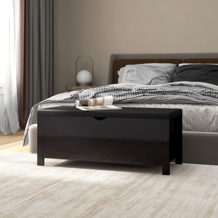 Caja de almacenaje y cojín madera ingeniería negro brillo by , Storage trunks - Ref: Foro24-326775, Price: 128,64 €, Discount: %