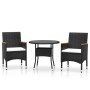 3-Piece Black Synthetic Rattan Garden Dining Set by vidaXL, Garden sets - Ref: Foro24-3058484, Price: 227,69 €, Discount: %