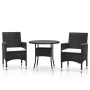 3-teiliges Garten-Ess-Set aus schwarzem synthetischem Rattan von vidaXL, Gartensets - Ref: Foro24-3058484, Preis: 221,37 €, R...