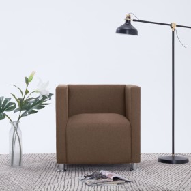 Sillón en forma de cubo de tela marrón by , Armchairs - Ref: Foro24-282146, Price: 142,50 €, Discount: %
