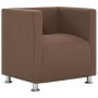 Sillón en forma de cubo de tela marrón by , Armchairs - Ref: Foro24-282146, Price: 142,50 €, Discount: %