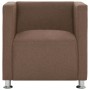 Sillón en forma de cubo de tela marrón by , Armchairs - Ref: Foro24-282146, Price: 142,50 €, Discount: %