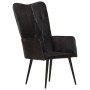 Sillón orejero de cuero auténtico negro de , Sillones - Ref: Foro24-339650, Precio: 116,75 €