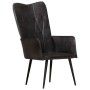Sillón orejero de cuero auténtico negro de , Sillones - Ref: Foro24-339650, Precio: 121,48 €, Descuento: %