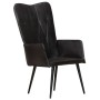 Sillón orejero de cuero auténtico negro de , Sillones - Ref: Foro24-339650, Precio: 121,48 €, Descuento: %