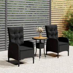 3-Piece Black Synthetic Rattan Garden Dining Set by vidaXL, Garden sets - Ref: Foro24-3058545, Price: 281,45 €, Discount: %