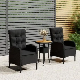 3-Piece Black Synthetic Rattan Garden Dining Set by vidaXL, Garden sets - Ref: Foro24-3058545, Price: 324,39 €, Discount: %