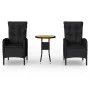 3-Piece Black Synthetic Rattan Garden Dining Set by vidaXL, Garden sets - Ref: Foro24-3058545, Price: 324,39 €, Discount: %