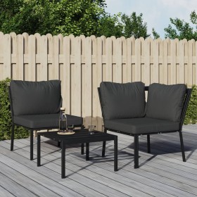 Silla de jardín acero con cojines gris 76x76x79 cm de , Sofás modulares de exterior - Ref: Foro24-362718, Precio: 171,95 €, D...