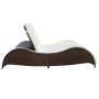 Tumbona doble con cojín de ratán sintético marrón by , Loungers - Ref: Foro24-41976, Price: 403,43 €, Discount: %