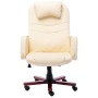 Silla de oficina de cuero sintético crema by , Office chairs - Ref: Foro24-20378, Price: 250,14 €, Discount: %