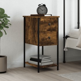 Mesita de noche madera de ingeniería roble ahumado 32x42x70 cm by , Nightstands - Ref: Foro24-826097, Price: 50,80 €, Discoun...