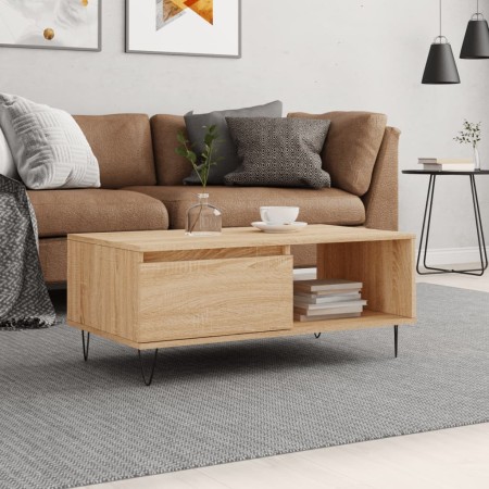 Mesa de centro madera contrachapada roble Sonoma 90x50x36,5 cm by , Coffee table - Ref: Foro24-830567, Price: 63,84 €, Discou...