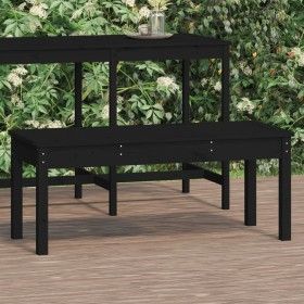 Garden bench solid black pine wood 109x44x45 cm by vidaXL, garden benches - Ref: Foro24-824008, Price: 68,74 €, Discount: %