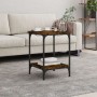 Mesa de centro madera de ingeniería roble ahumado 40x40x55 cm by , Coffee table - Ref: Foro24-832825, Price: 37,66 €, Discoun...