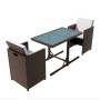 Mesa y sillas bistró jardín 3 pzas y cojines poli ratán marrón von , Gartensets - Ref: Foro24-42540, Preis: 271,52 €, Rabatt: %