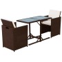 Mesa y sillas bistró jardín 3 pzas y cojines poli ratán marrón von , Gartensets - Ref: Foro24-42540, Preis: 271,52 €, Rabatt: %