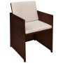 Mesa y sillas bistró jardín 3 pzas y cojines poli ratán marrón von , Gartensets - Ref: Foro24-42540, Preis: 271,52 €, Rabatt: %