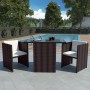Mesa y sillas bistró jardín 3 pzas y cojines poli ratán marrón von , Gartensets - Ref: Foro24-42485, Preis: 229,63 €, Rabatt: %