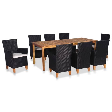 Set de comedor de jardín 9 pzas ratán sintético negro y marrón von , Gartensets - Ref: Foro24-44102, Preis: 677,13 €, Rabatt: %