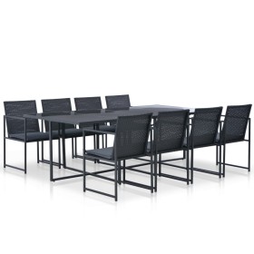 Set comedor de jardín 9 piezas y cojines ratán sintético negro von , Gartensets - Ref: Foro24-44445, Preis: 706,07 €, Rabatt: %