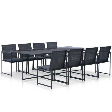 Set comedor de jardín 9 piezas y cojines ratán sintético negro von , Gartensets - Ref: Foro24-44445, Preis: 706,07 €, Rabatt: %