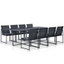 Set comedor de jardín 9 piezas y cojines ratán sintético negro von , Gartensets - Ref: Foro24-44445, Preis: 706,07 €, Rabatt: %