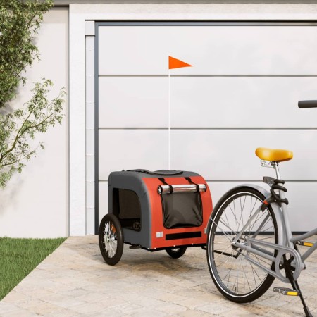 Remolque de bicicleta mascotas hierro tela Oxford naranja gris von , Kinderwagen für Haustiere - Ref: Foro24-93830, Preis: 11...