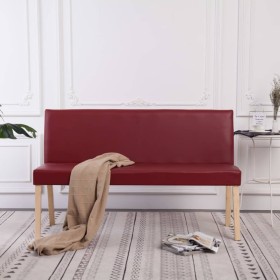 Banco de cuero sintético 139,5 cm color vino tinto by , Benches for halls and storage - Ref: Foro24-281331, Price: 199,48 €, ...