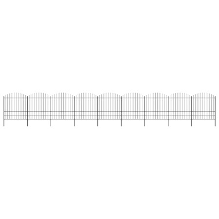 Valla de jardín con puntas de lanza acero negro (1,75-2)x15,3m by , fence panels - Ref: Foro24-277756, Price: 898,50 €, Disco...