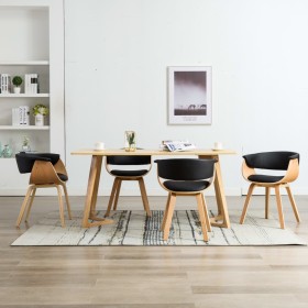 Sillas de comedor 4 uds madera curvada cuero sintético negro von , Essstühle - Ref: Foro24-278734, Preis: 721,12 €, Rabatt: %