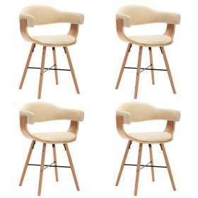 Sillas de comedor 4 uds cuero sintético y madera curvada crema von , Essstühle - Ref: Foro24-279497, Preis: 602,58 €, Rabatt: %