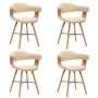 Sillas de comedor 4 uds cuero sintético y madera curvada crema by , dining chairs - Ref: Foro24-279497, Price: 602,58 €, Disc...