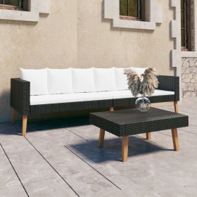 2-piece garden furniture set and black synthetic rattan cushions by vidaXL, Garden sets - Ref: Foro24-3059335, Price: 274,07 ...