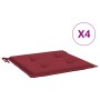 Cojines silla de jardín 4 uds tela Oxford rojo tinto 50x50x3 cm by , Cushions for chairs and sofas - Ref: Foro24-314057, Pric...