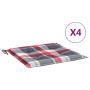 Cojines de silla de jardín 4 uds tela a cuadros rojo 50x50x3 cm by , Cushions for chairs and sofas - Ref: Foro24-314069, Pric...