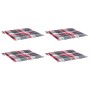 Cojines de silla de jardín 4 uds tela a cuadros rojo 50x50x3 cm by , Cushions for chairs and sofas - Ref: Foro24-314069, Pric...