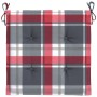 Cojines de silla de jardín 4 uds tela a cuadros rojo 50x50x3 cm by , Cushions for chairs and sofas - Ref: Foro24-314069, Pric...