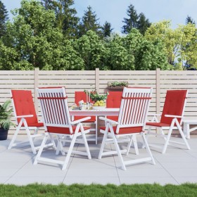 Cojín silla de jardín respaldo alto 6 uds tela rojo 120x50x3 cm de , Cojines para sillas y sofás - Ref: Foro24-314110, Precio...