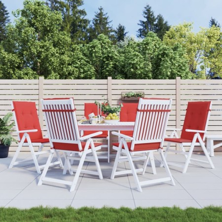 Cojín silla de jardín respaldo alto 6 uds tela rojo 120x50x3 cm by , Cushions for chairs and sofas - Ref: Foro24-314110, Pric...